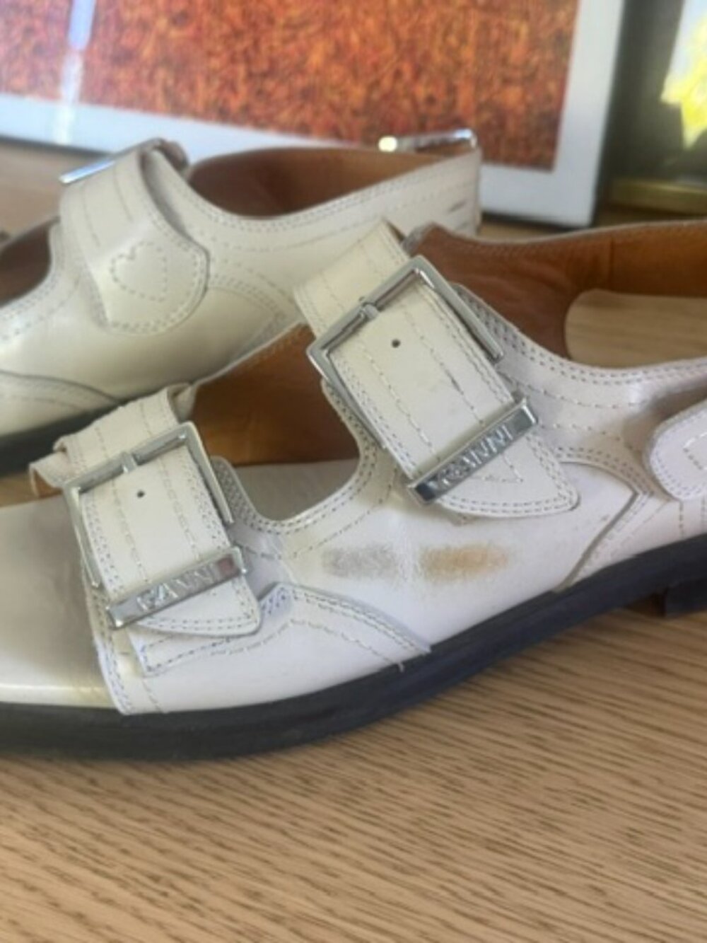GANNI - White Embroidered Western Sandals - Size 9 - Picture 5 of 14